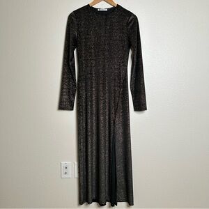 Reformation shimmer striped dress medium